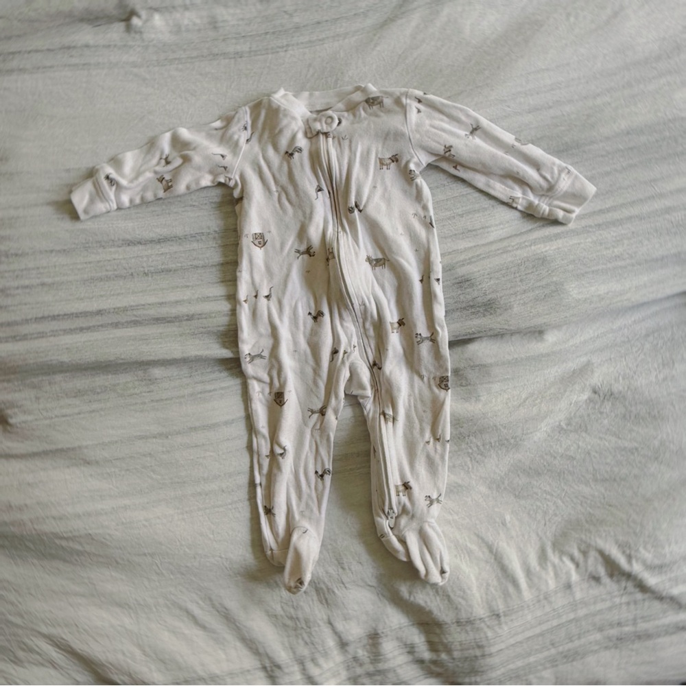 Carter's White Footie One Piece Soft Cotton Sleeper